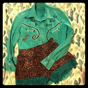 Crazy Train 🌵 Leopard Shorts w/ Lace Trim